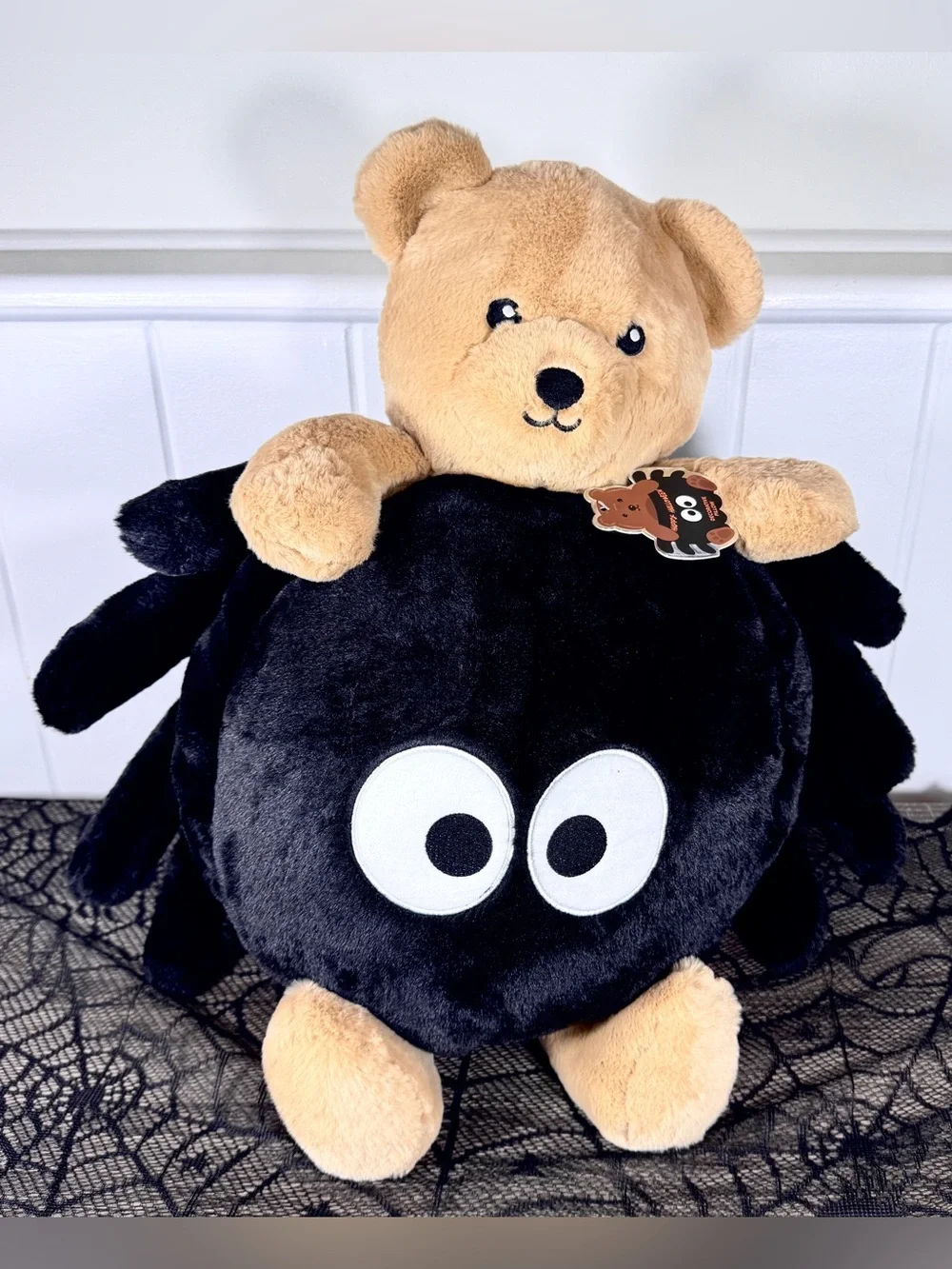 NEW Teddy Bear Spider Halloween Pillow Plush 27